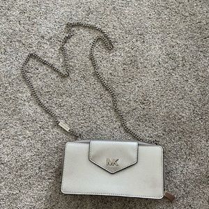 Michael Kors Metallic Silver Crossbody/Clutch NEW